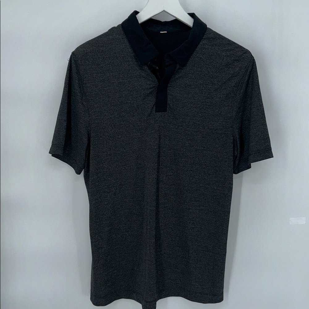 Lululemon Mens Performance Polo Shirt Gray Black Lightweight - Picture 4 of 9